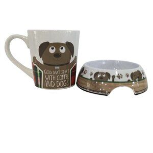2 Piece Gift Set You Are Paw-Fect! Plastic Pet Dog Puppy Bowl & Ceramic Mug
